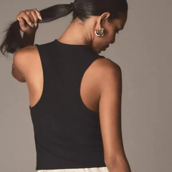 Brand New By Anthropologie Crop Cowl-Neck Top - Picture 2 of 5